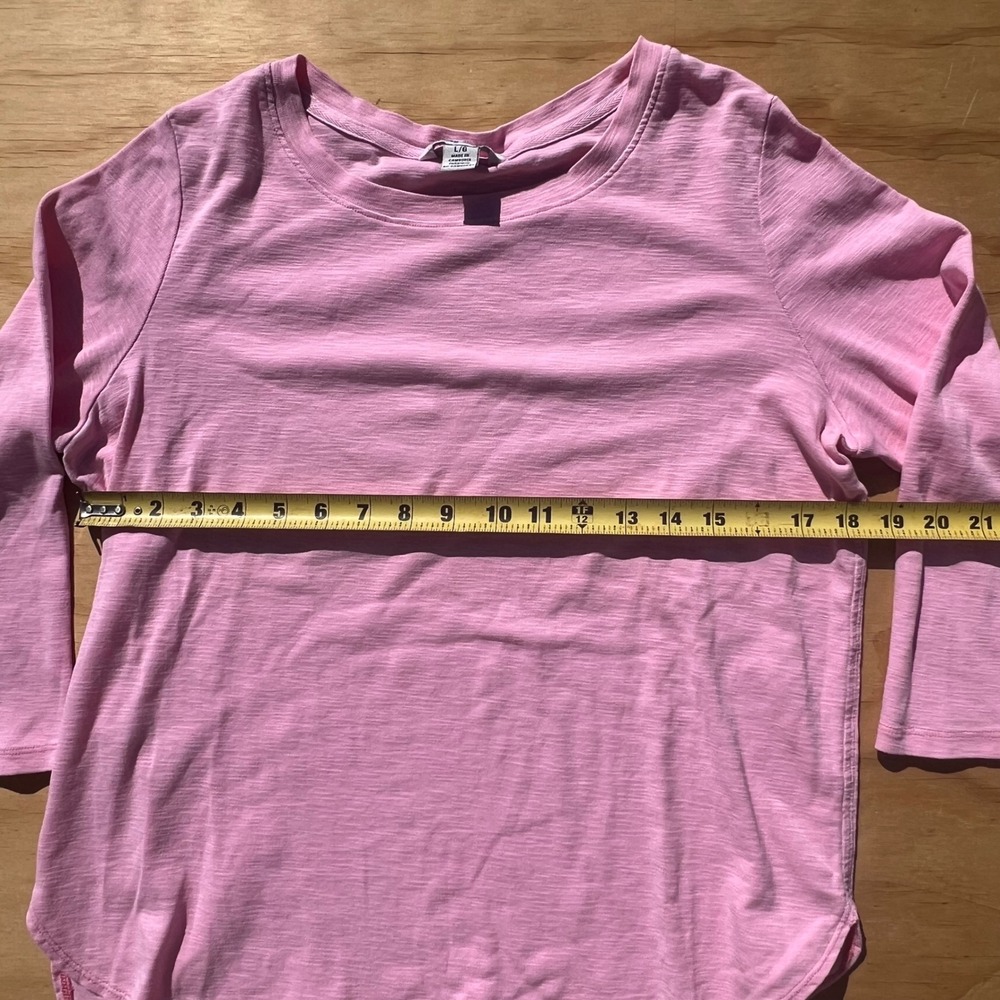 Tommy Bahama Womens Pink Slub Knit 3/4 Sleeve Curved Hem Top Large - Picture 2 of 5